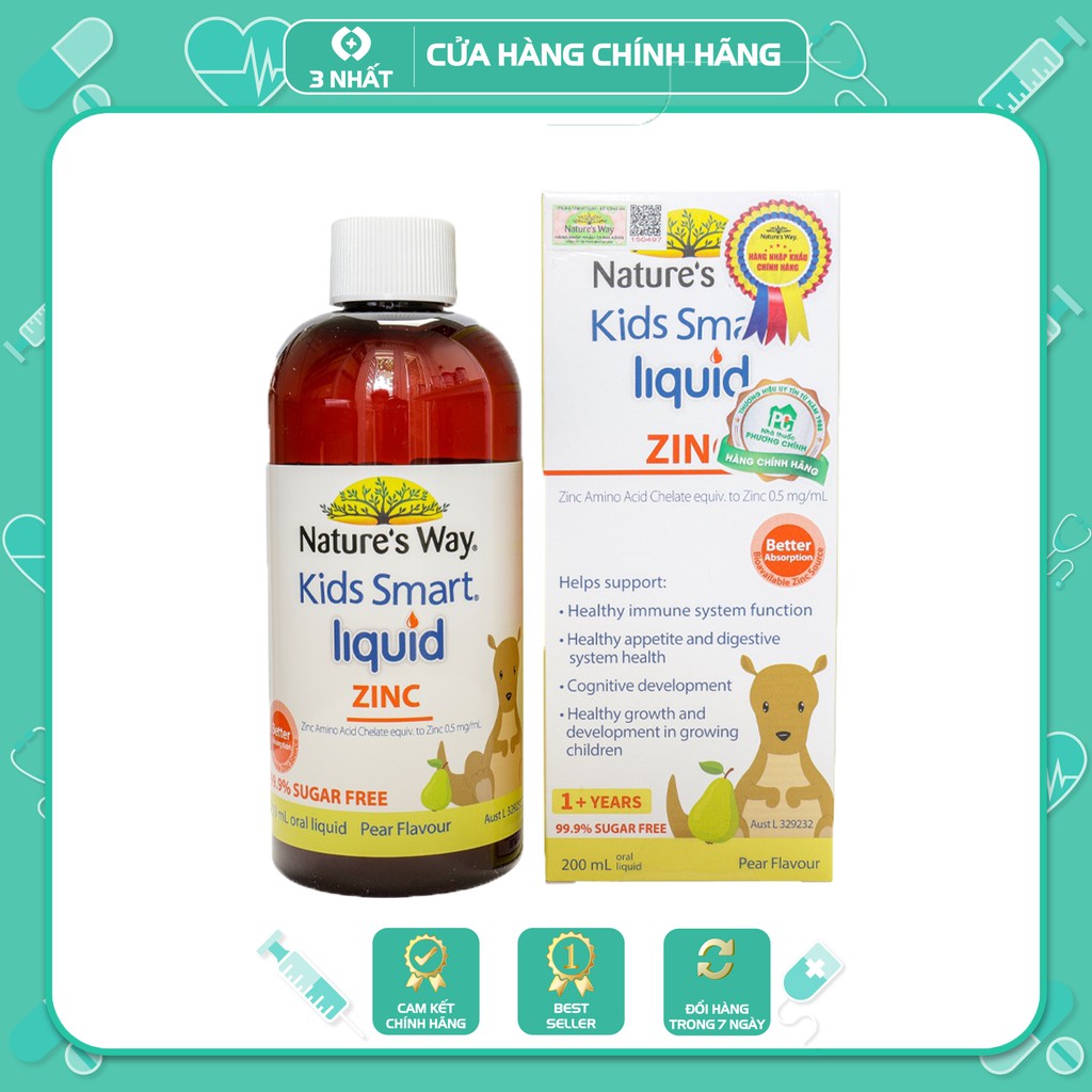 Siro Uống Nature's Way Kids Smart Liquid Zinc Bổ Sung Kẽm, Tăng Sức Đề Kháng Cho Bé 200ml