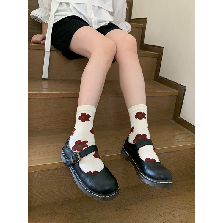 Đôi Vớ Cotton In Hoa Phong Cách Hàn Quốc Dành Cho Nữ