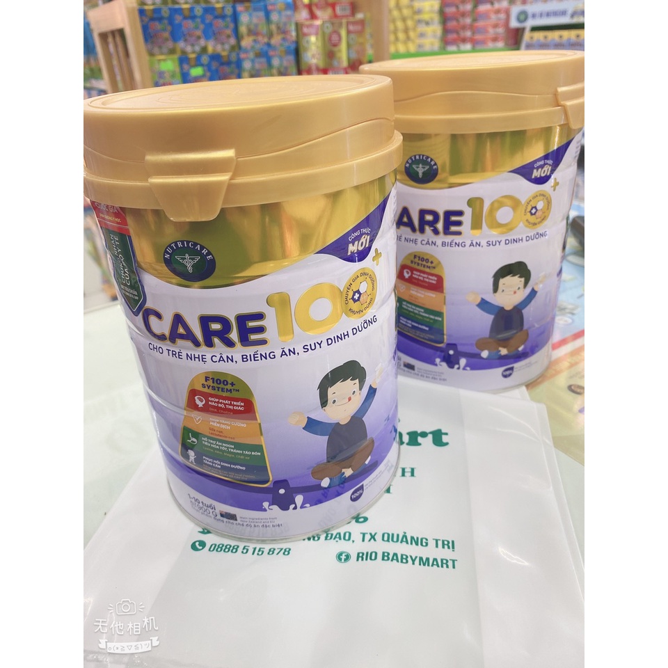 Sữa cho bé Nutricare Care 100 Plus 900g Mẫu mới