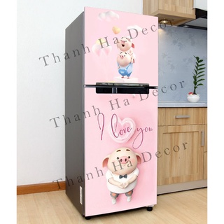 Decal dán Tủ Lạnh Pig 2022  chất liệu cao cấp