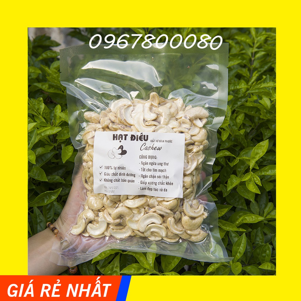 500g hạt điều tươi vỡ đôi làm sữa hạt size lớn