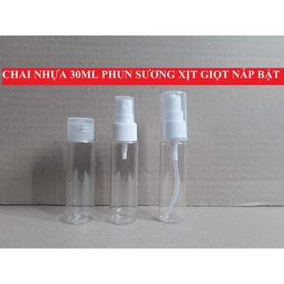 Chai Xịt Phun Sương Ấn Giọt Nắp Bật 30ml chai lọ nhựa chiết mỹ phẩm du lịch