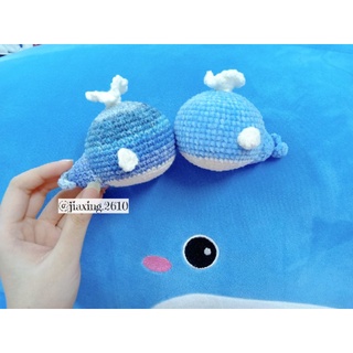 CÁ VOI BÔNG handmade từ len sợi, trang trí để bàn, móc khoá