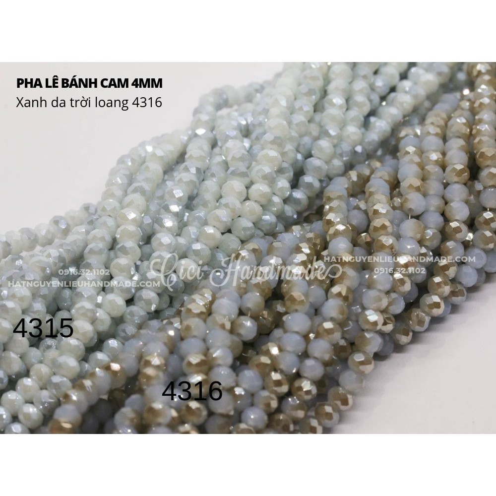 Pha lê bánh cam 4mm Cici Handmade chuyên hạt đá hạt pha lê hạt cườm hạt trang sức tự làm nguyên liệu DIY