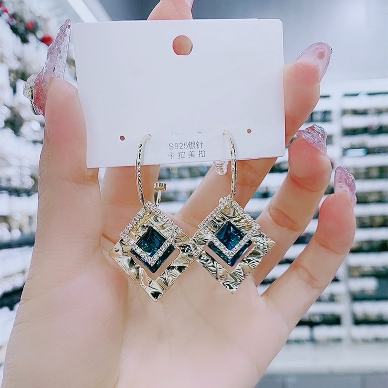 Hoa tai bông tai Hàn Quốc E1111 ánh kim S925 thời trang nhiều mẫu