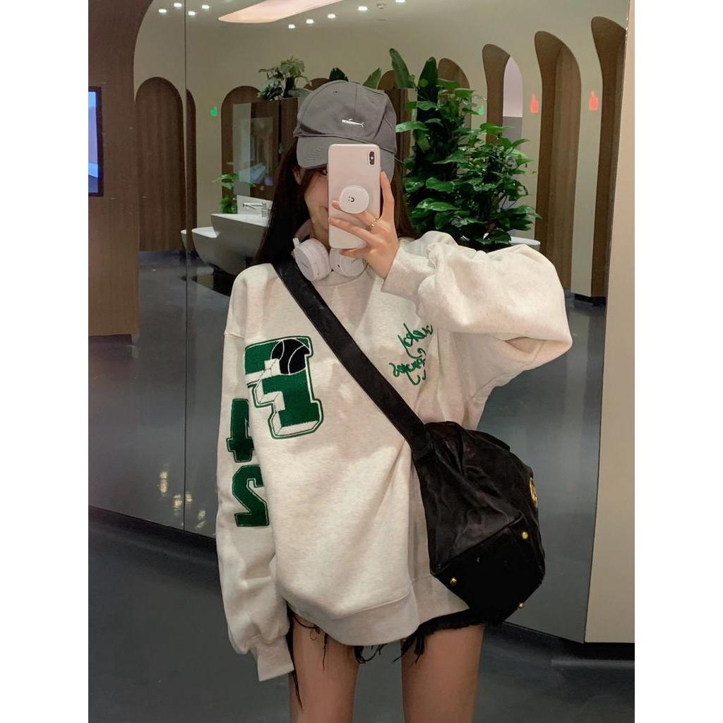 Áo sweater Mỏng Cổ Tròn Dáng Rộng Thời Trang Xuân Thu Trẻ Trung