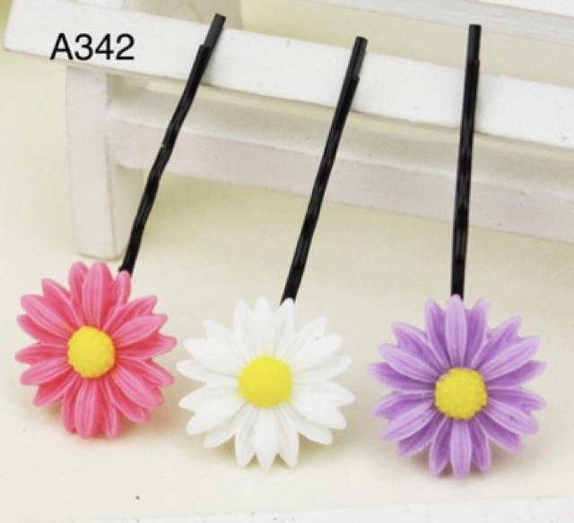 Set 5 cột tóc, set 5 kẹp tóc hoa cúc