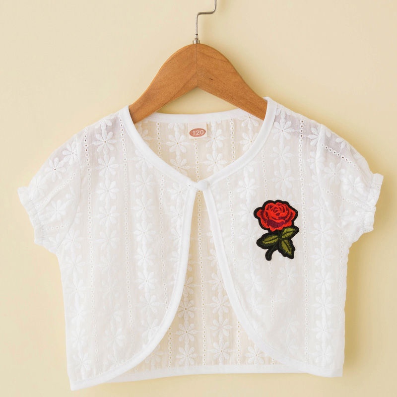 Áo Khoác Cardigan Tay Ngắn Phong Cách Công Chúa Dành Cho Bé Gái