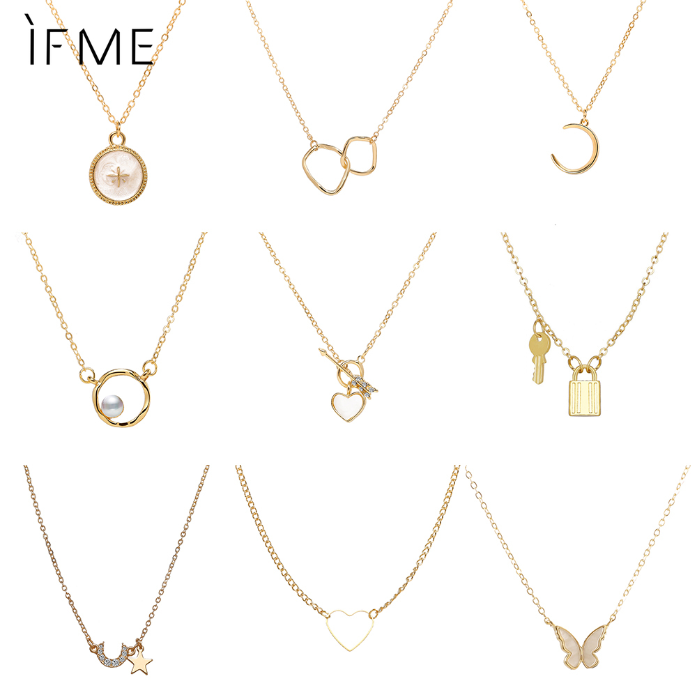 IF ME Vòng cổ hợp kim nhiều kiểu dáng đính đá thời trang cho nữ