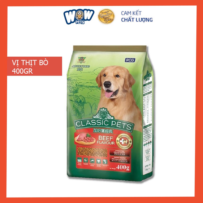 [E012] Thức ăn cho chó lớn Classic Pets Aldult vị thịt bò,hạt khô wowpets