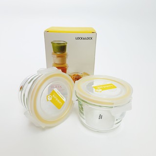 Hộp Thủy Tinh Chịu Nhiệt Lock&Lock LLG819S2 150ml *2 Trữ Đồ Ăn Dặm Có Chia Vạch