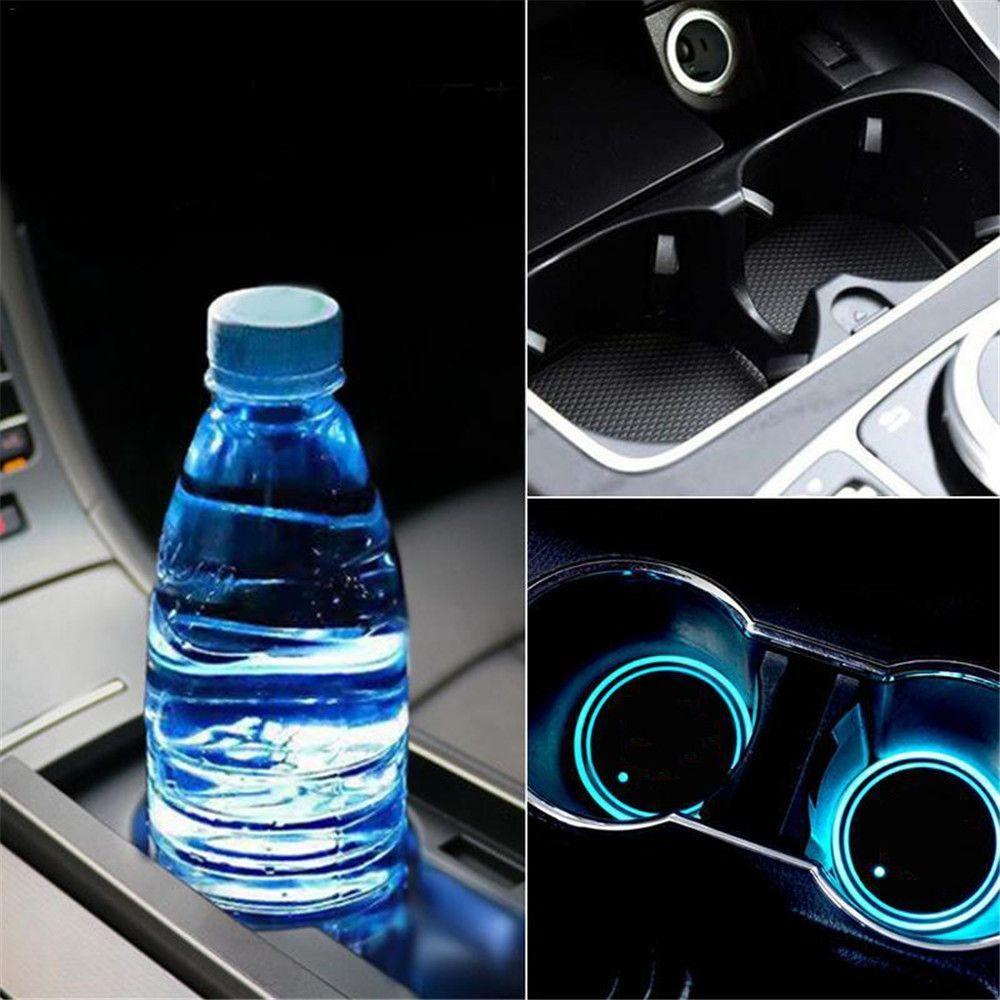 Đế Lót Ly Có Đèn Led Nhiều Màu Trang Trí Nội Thất Xe Hơi