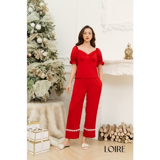 Bộ Đồ Ngủ Lụa Mềm Tay Bồng Điệu Đà Loirechic BDN30 (Áo cộc & Quần dài)