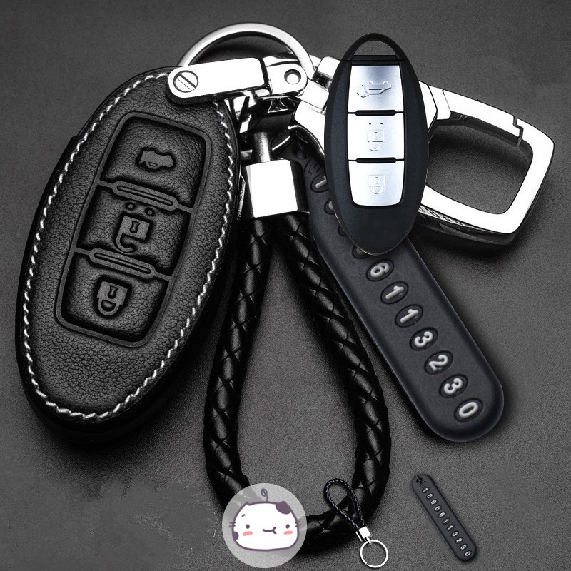 Ốp bảo vệ chìa khóa xe hơi Nissan Teana/X Trail/Livina/Almera bằng da thiết kế sang trọng hiện đại