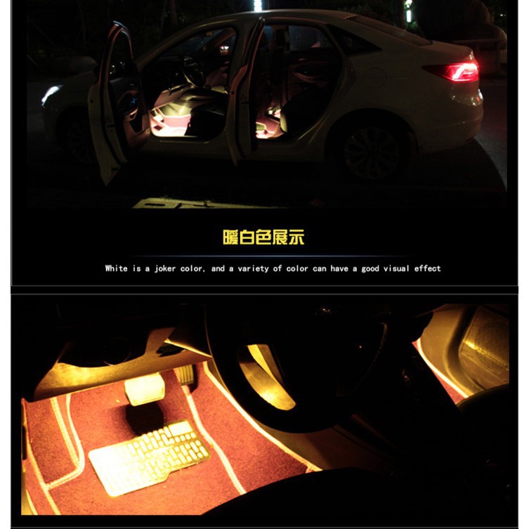 Dây Đèn Led Rgb Trang Trí Nội Thất Xe Hơi Kèm Điều Khiển Từ Xa Thông Dụng