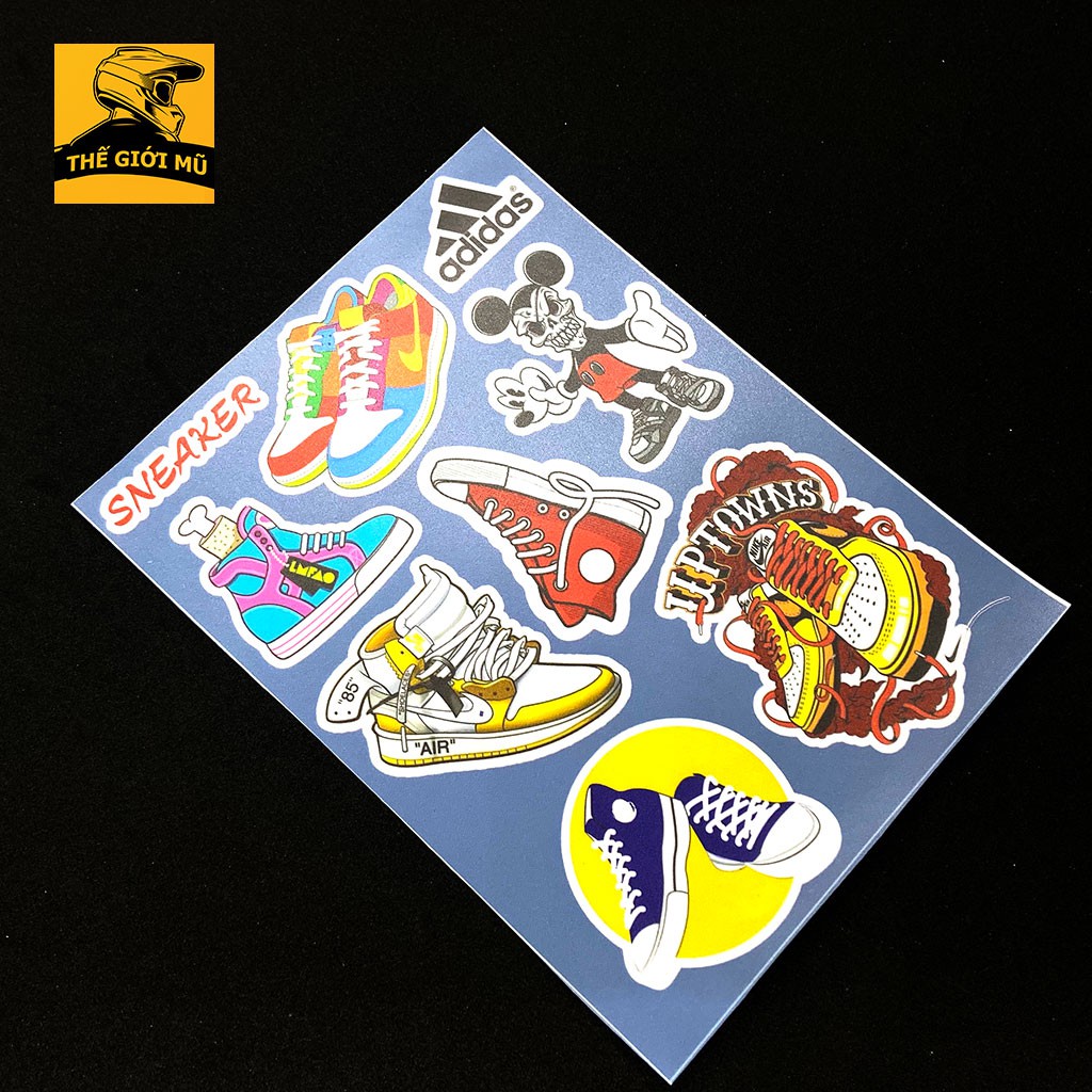 Combo Sticker Giày Sneaker dán mũ bảo hiểm, vali, laptop, sách, xe máy A7