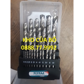 Bộ mũi khoan kim loại hss 25 chi tiết total tacsd0251 | bộ 25 mũi khoan sắt có kích thước từ 1 - 13mm chuyên dùng khoan
