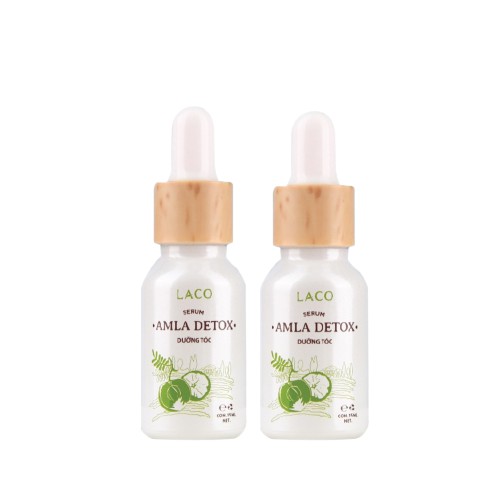 Combo Serum Amla Detox Laco 15ml + 12pcs bông nở rửa mặt Laco