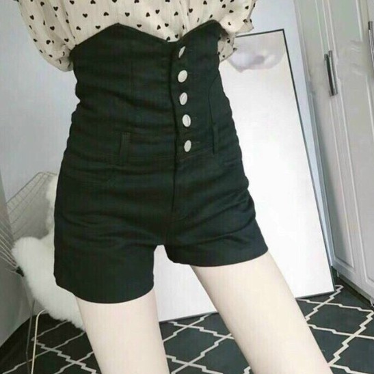 Quần kaki lưng cao cài hàng nút trước cực xinh , chất kaki dày dặn co giãn