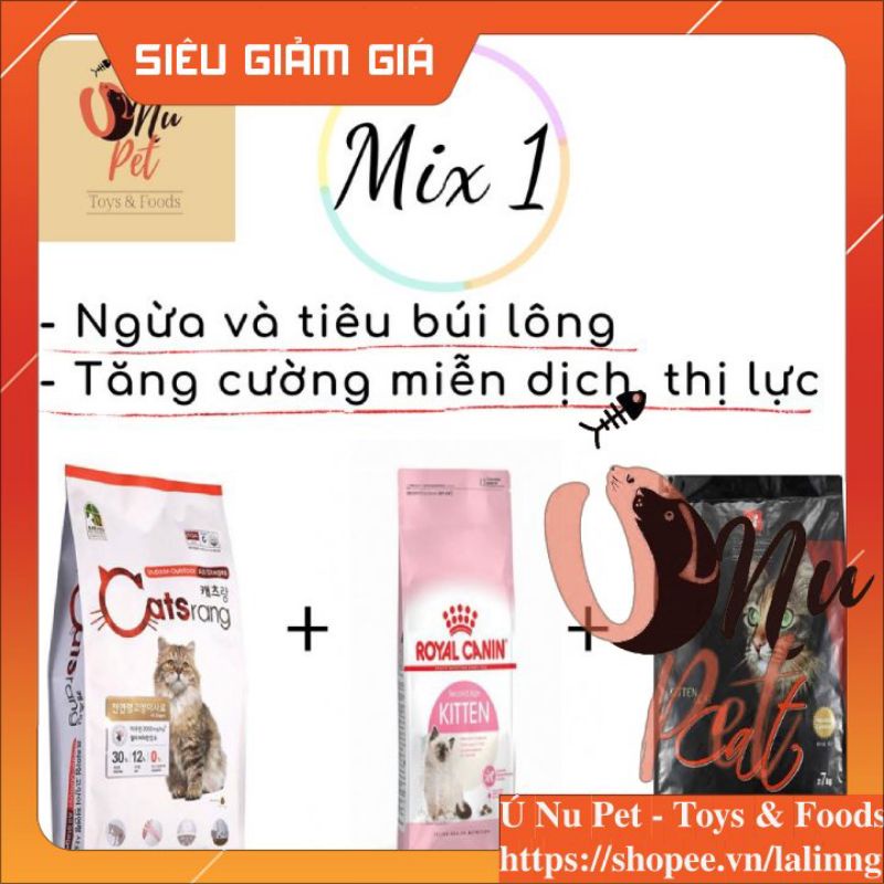 Thức ăn hạt mix cho mèo - 1kg