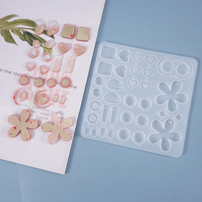 Khuôn Silicone Làm Bông Tai Bằng Resin Epoxy Nhiều Kiểu Dáng