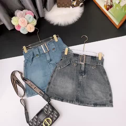 Quần Giả Váy denim Lưng Cao có đai Dáng Ôm -Thời Trang Hàn Quốc Quyến Rũ Cho Nữ | BigBuy360 - bigbuy360.vn