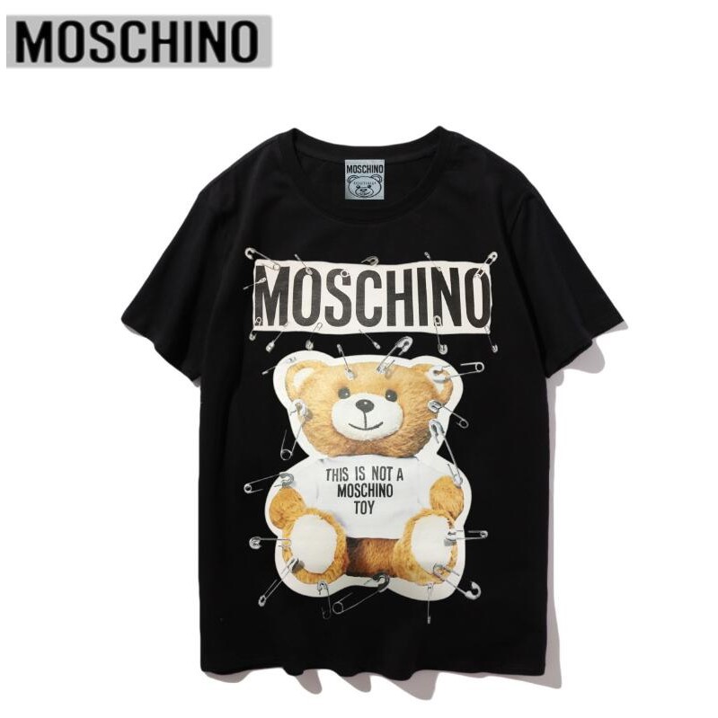 Áo Thun Chất Liệu Vải Cotton Tay Ngắn Có In Hoạ Tiết Moschino