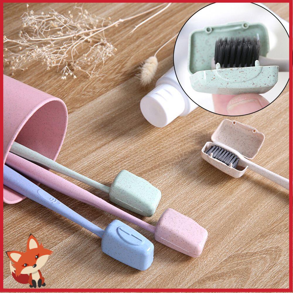 Set 4/ 8 nắp đậy đầu bàn chải đánh răng chống bụi màu sắc ngẫu nhiên dùng khi đi cắm trại/ phòng tắm tại nhà