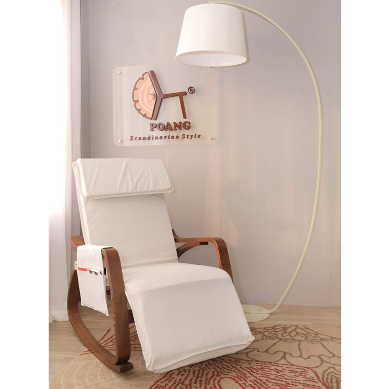 Ghế Poang Rocking Chair khung óc chó_tựa lưng và gác chân có thể điều chỉnh