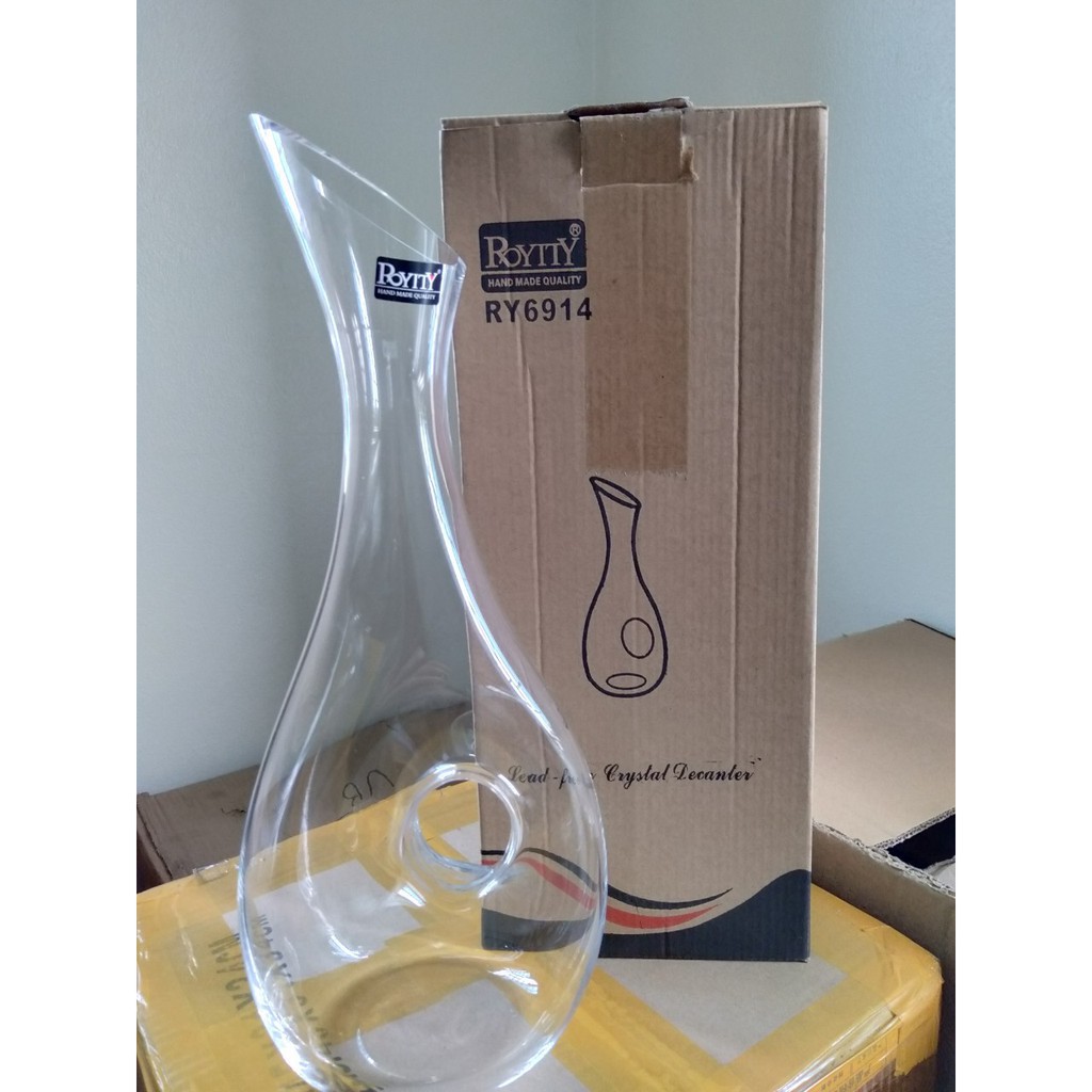 [Giá xưởng] Bình thở rượu rót chiết rượu vang thủy tinh pha lê Decanter dáng ốc sên thổi thủ công dày dặn 1500ml Loại 1