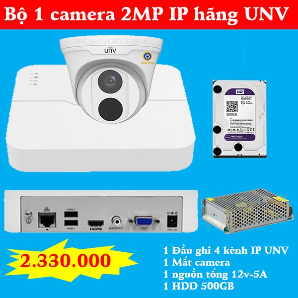 Bộ KIT 1 camera IP 2MP hãng UNV