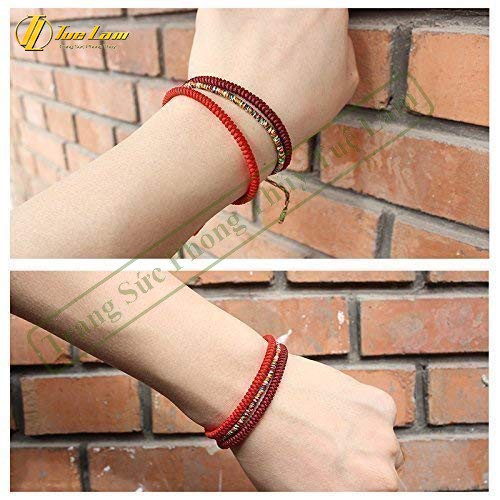 [DIY bracelets] Vòng Tay Set 3 Vòng Chỉ Tây Tạng Tông Đỏ Ngũ Sắc - DIY Tuệ Lâm