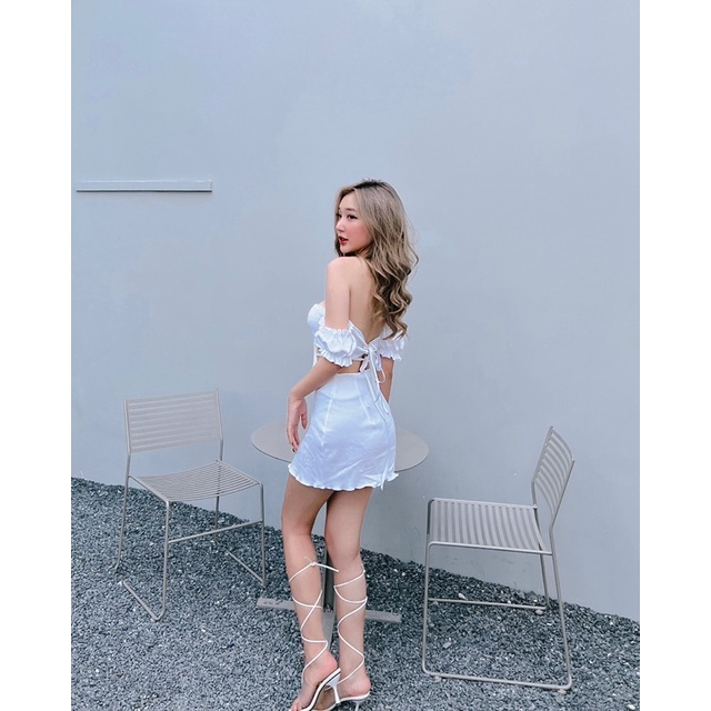 Set Croptop thiết kế sexy , Set trễ vai Lulina thắt dây cúp ngực
