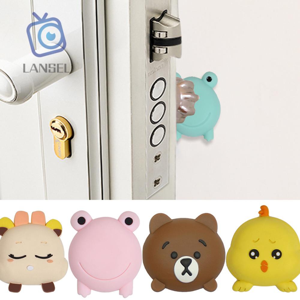 Miếng Chặn Cửa Bằng Silicon Dày Dặn Chống Va Chạm Hình Hoạt Hình Dễ Thương
