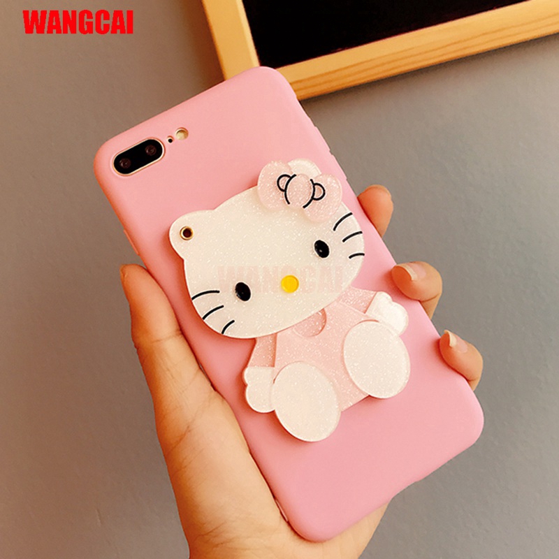 Samsung Galaxy A20E A10E A2 Core S10 5G A8S A7 A9 A6+ Plus J8 A6 A8 2018 Case Hello Kitty Cute Cartoon  Mirror Cover