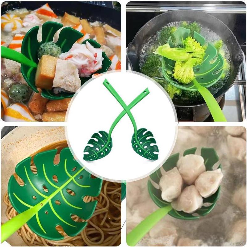 Muỗng Múc Mì Hình Lá Với Tay Cầm Dài Đa Năng Tiện Dụng