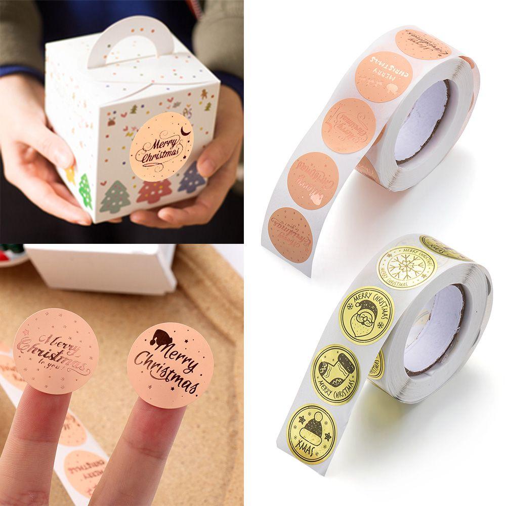 24 / 500 Nhãn Dán Trang Trí Bánh Tiệc Giáng Sinh Tiện Dụng