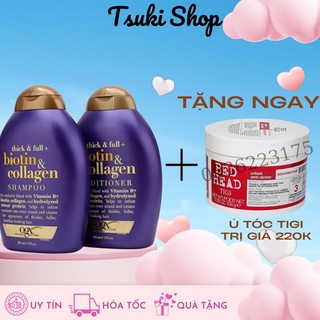 Combo Chăm Sóc Tóc BIOTIN TÍM OGX (Tặng ủ TIGI)