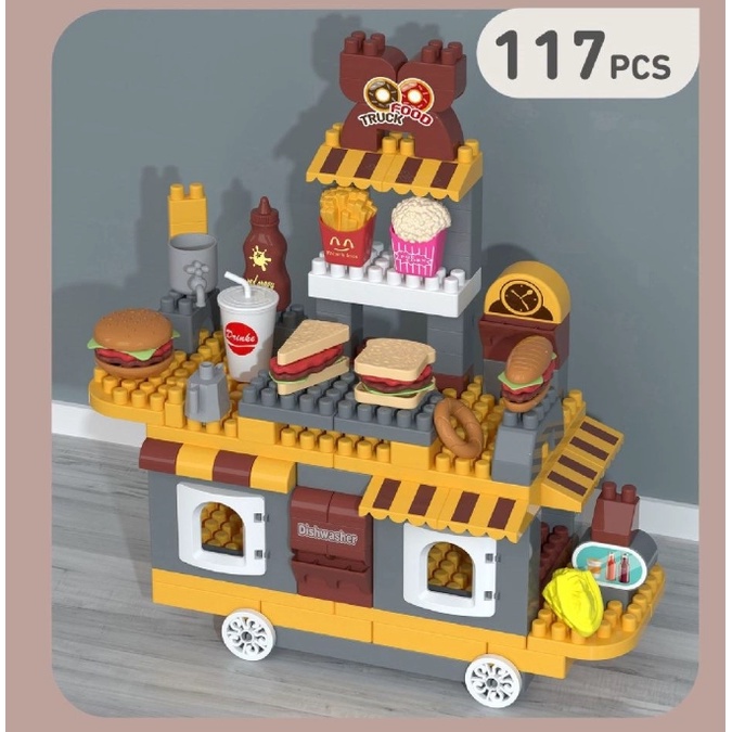 ĐỒ CHƠI XẾP HÌNH XE BÁN HAMBURGER hàng km từ sữa