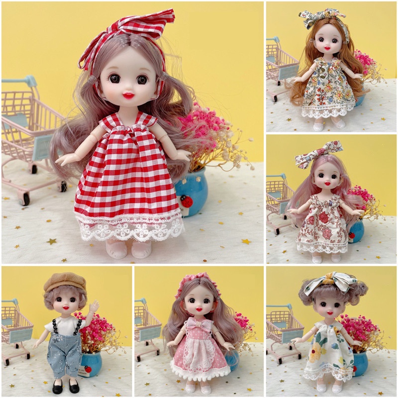 Đầm Công Chúa Mini 17cm Hóa Trang Cho Búp Bê Dễ Thương Bộ đồ Barbie với quần áo và giày Búp Bê Barbie Đồ Chơi Có Quần Áo Và Giày