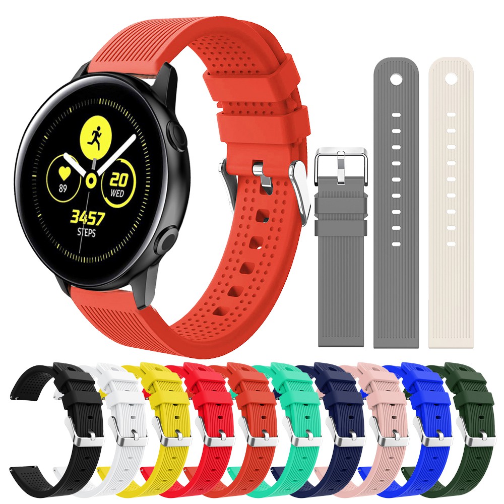 Dây đeo silicon có thể thay thế được 20mm cho đồng hồ Samsung Galaxy Watch Active 2 / Active / Galaxy 42mm / Gear Sport