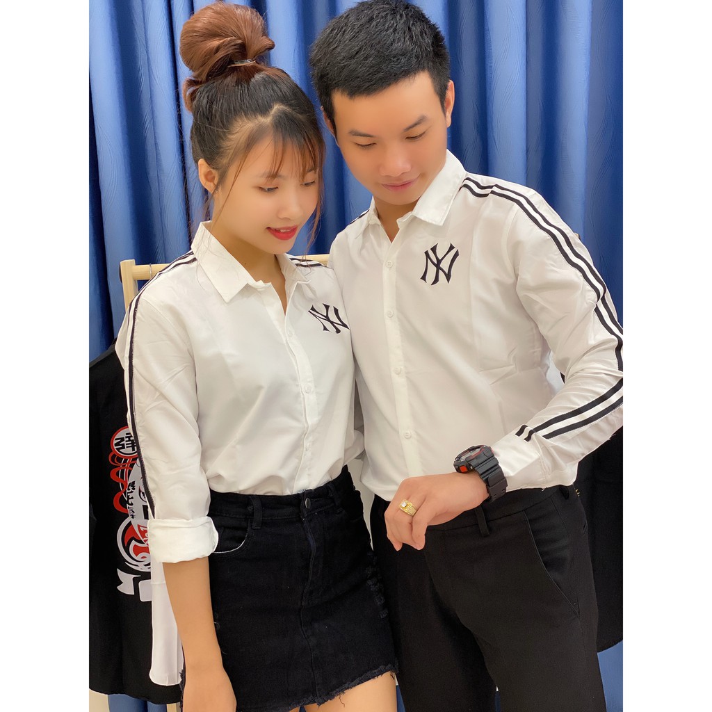 Áo Sơ Mi Dài Tay Cặp Đôi Nam- Nữ In Thiêu | BigBuy360 - bigbuy360.vn