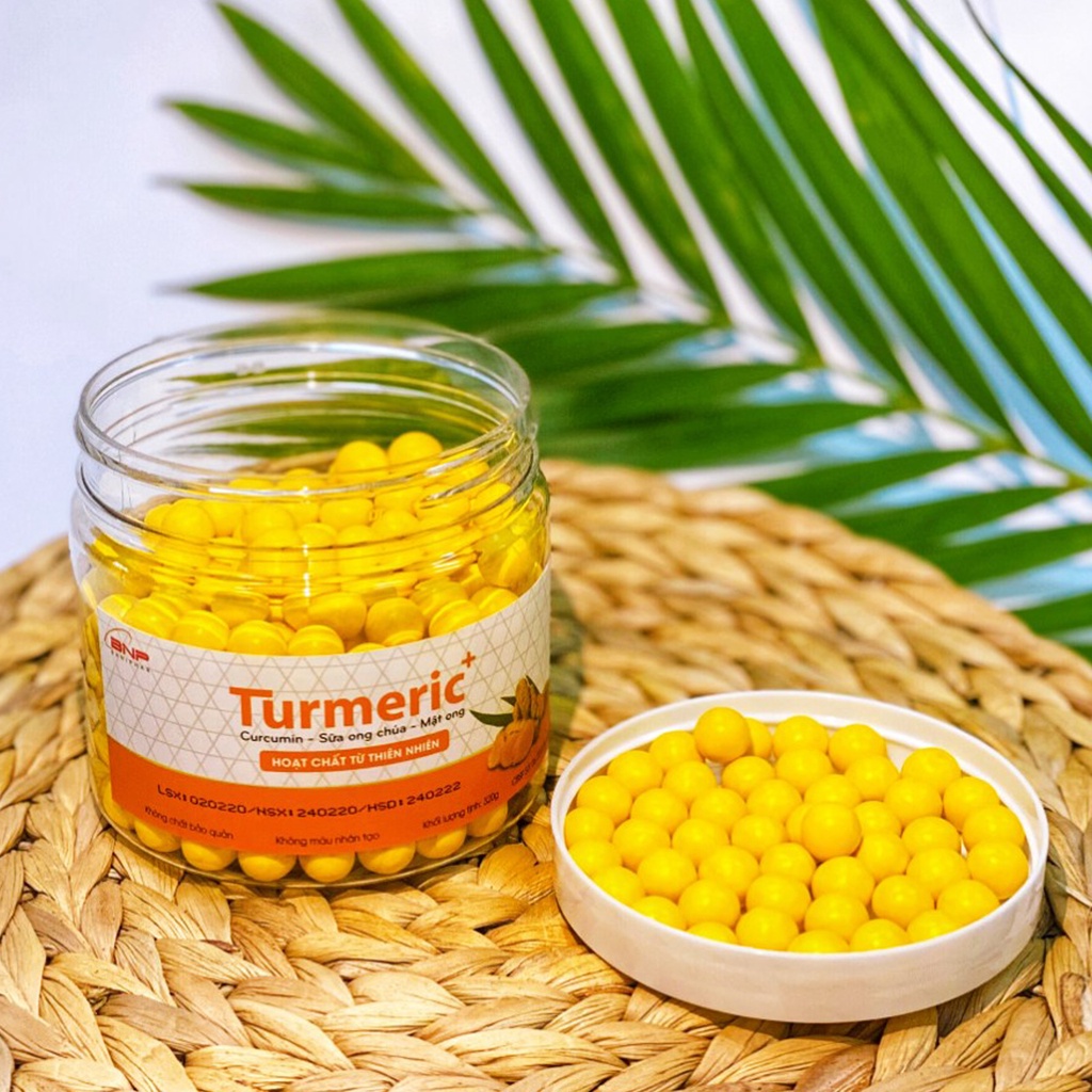 Viên Kẹo Tinh Bột Nghệ Turmeric BANIFAR Kết Hợp Sữa Ong Chúa Tăng Sức Đề Kháng Hộp 320g