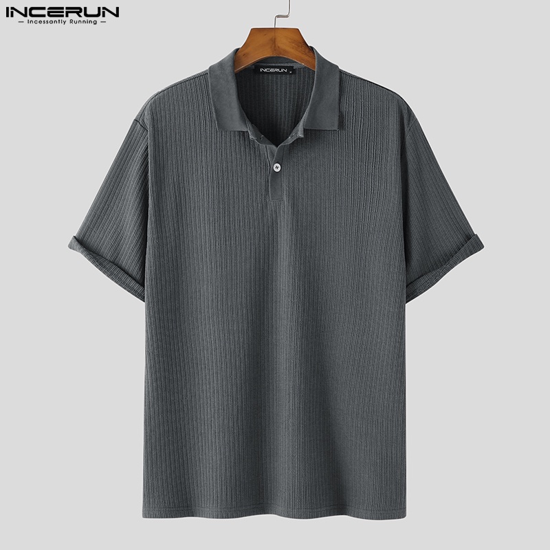 Áo Thun Polo Nam Tay Ngắn Màu Trơn INCERUN