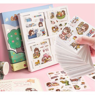 Set 50 tấm sticker hoạt hình ngộ nghĩnh giao ngẫu nhiên