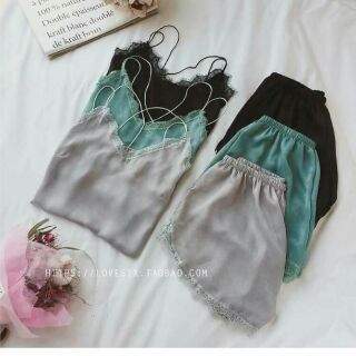 Bộ ngủ chất lụa satin