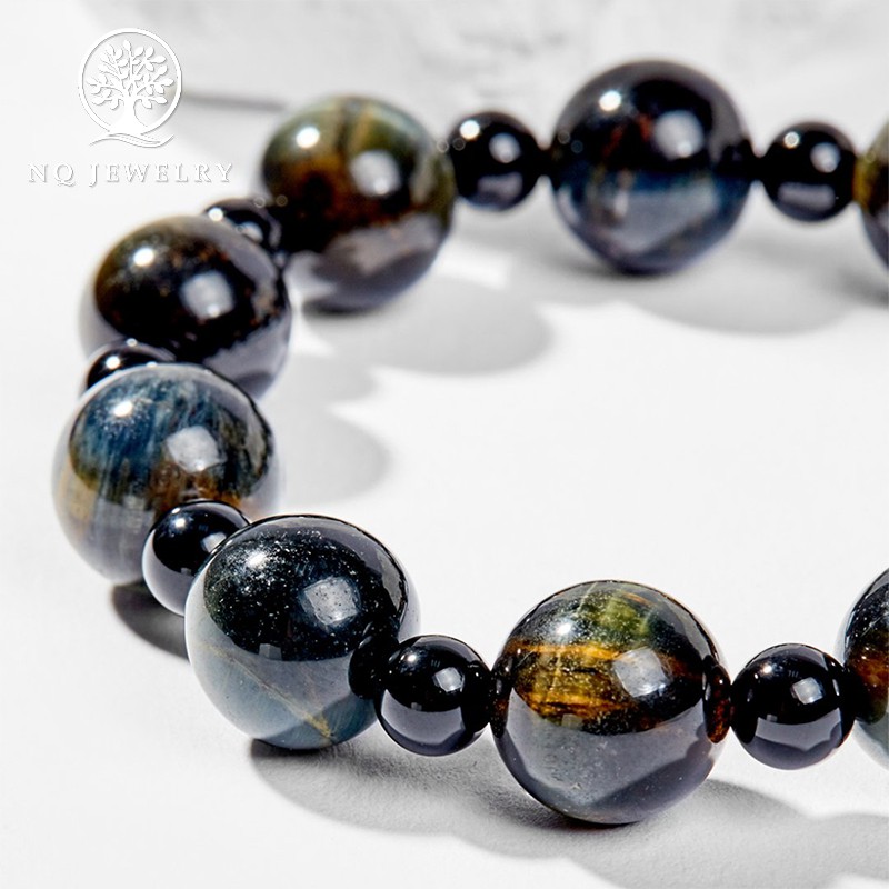 Chuỗi Mân Côi - Vòng Mân Côi MH Xanh Đen Phối Thánh Giá NQ Jewelry 12mm