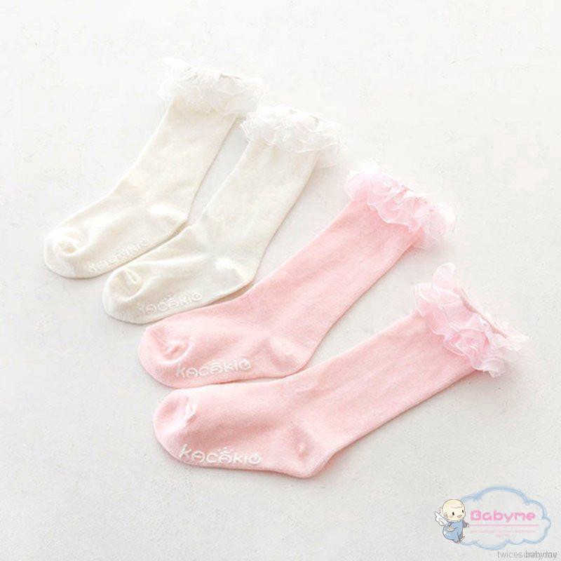 ☀ sunny ღ Tất đầu gối phối ren đáng yêu cho bé gái
