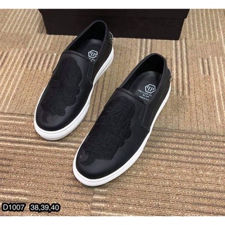 Giày sục nam cao cấp Slipon PhiLip giày lười Nam thêu họa tiết