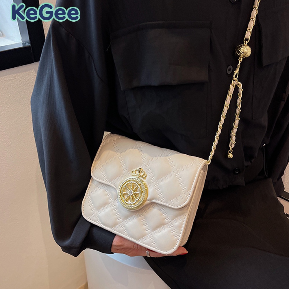 Túi Đeo Chéo Da PU Dây Xích Cao Cấp Thiết Kế Mới Cho Nữ